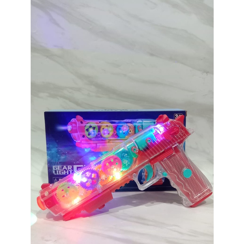 MAINAN ANAK EDUKASI GEAR LIGHT GUN PISTOL LAMPU DAN SUARA