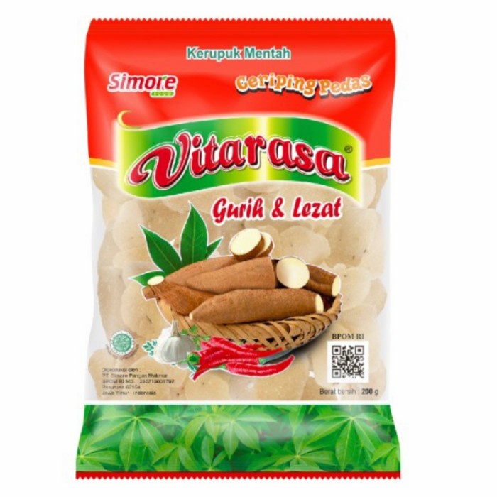 Vitarasa Keripik Kerupuk Singkong Ceriping Pedas 400G