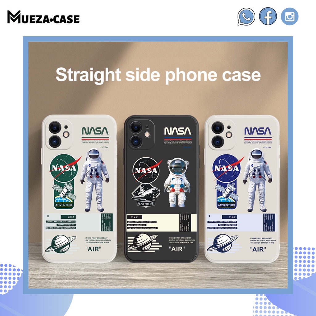 Casing Soft Case Oppo A5S A7 A12 A11K A15 A15S A33 A53 2020 A54 4G Nasa Square Space Astronot