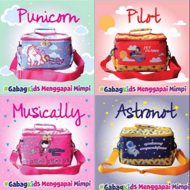 MyG - JVK - GABAG Kids Thermal Lunch Box Punicorn - Musically - Astronot - Pilot