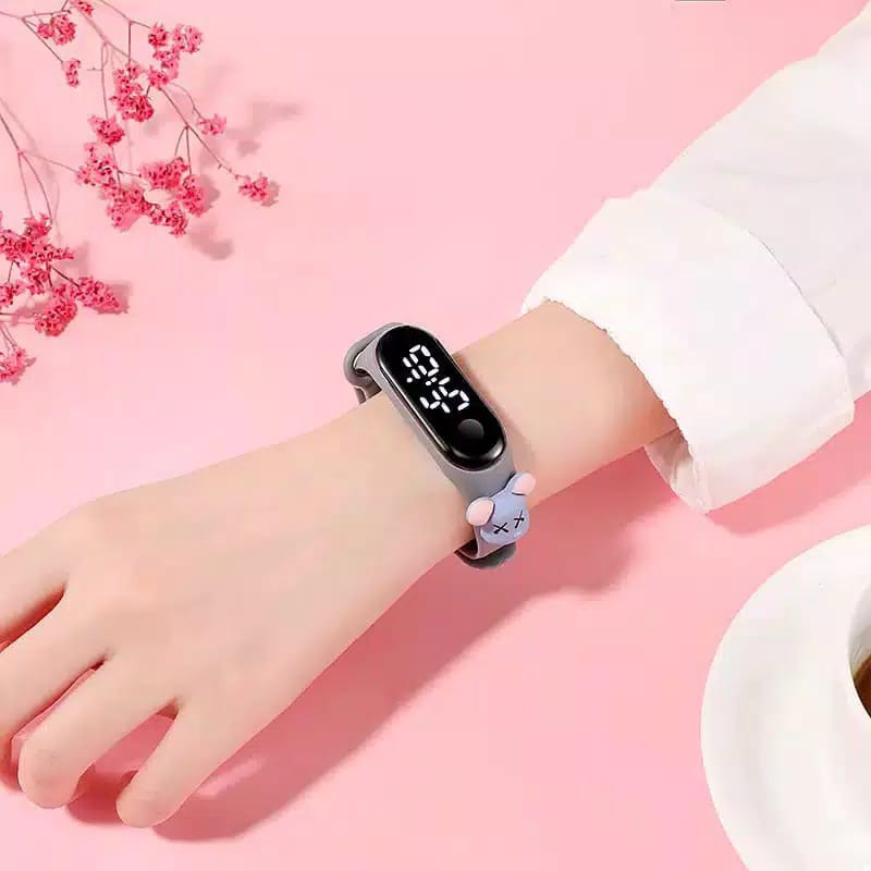 (G_W)Jam Tangan Wanita/Pria/Anak-Anak Miband Led Karet Karakter Boneka