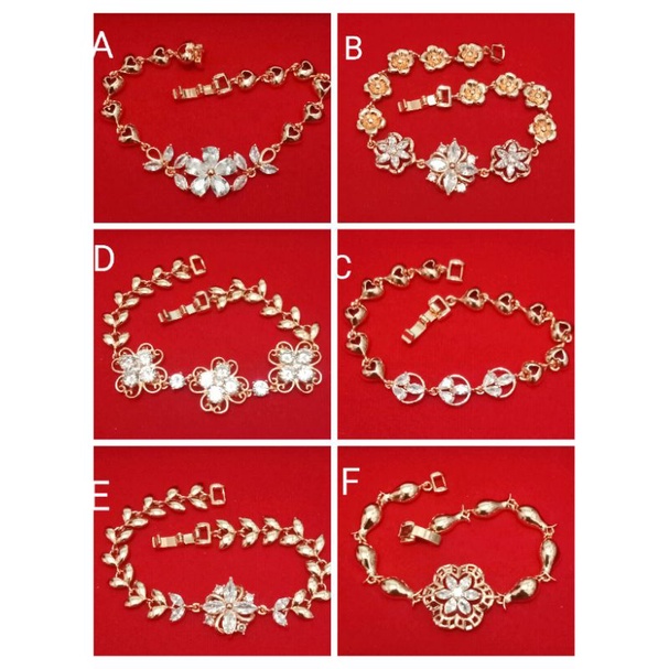 NL32. Gelang xuping wanita lapis emas dgn mata zircon ukuran 18 cm