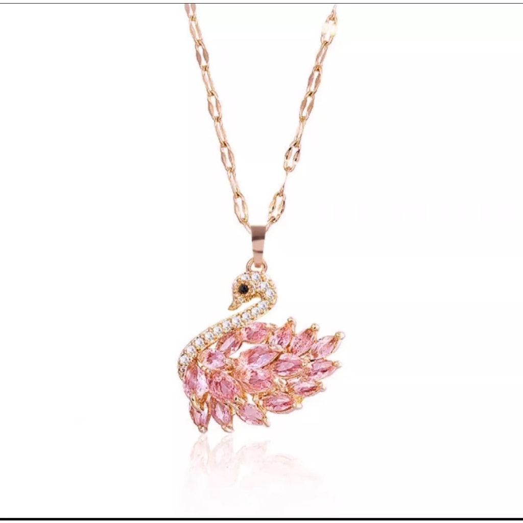 Kalung Titanium Rantai Rose Gold Liontin Bulgari Rose Gold / Accesories Fashion Titanium Asli Anti Luntur / Kalung Lapis Emas 18K / Terbaru