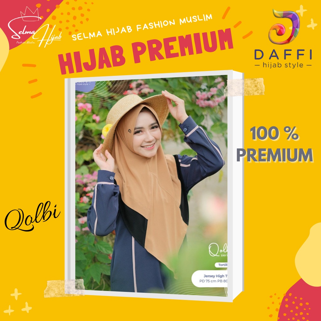 Daffi Hijab Jilbab Instan Khimar Syari Qolbi Murah Bahan Kualitas Premium Jersey High Twiss