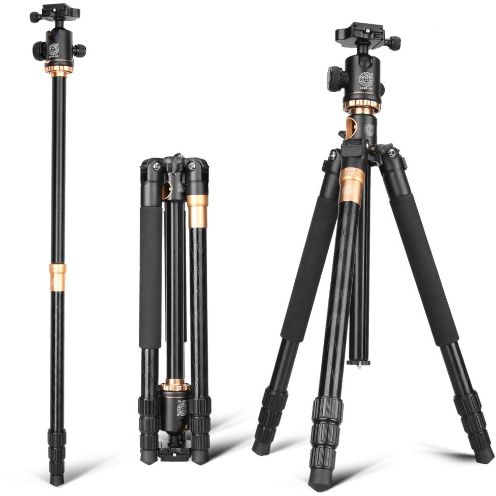 Multifunction Professional DSLR Horizontal Center Tripod + Monopod - Q999H - Black