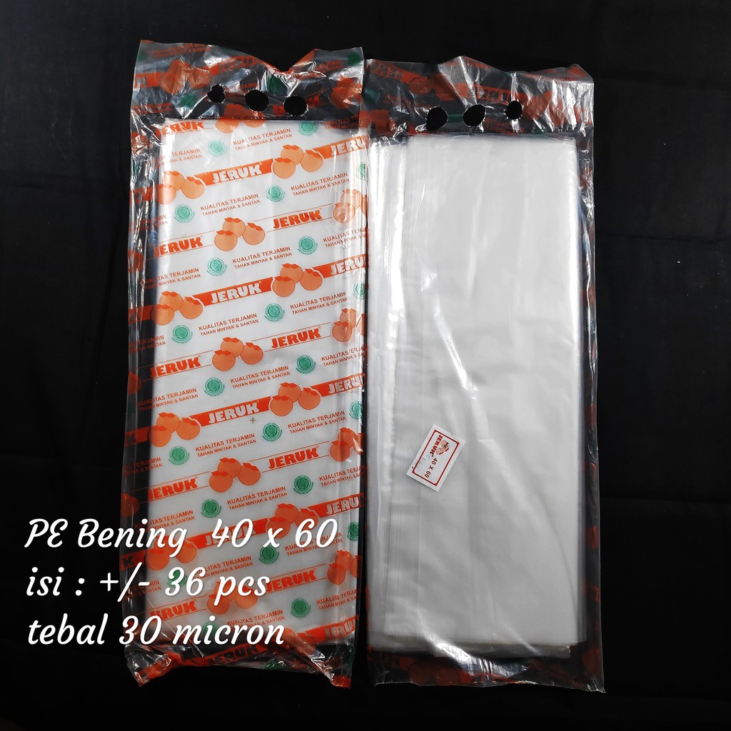 Kantong Plastik PE Bening uk 35x50 - 40x60 - 50x75 - 60x100 , Plastik Ikan, Plastik Sayur