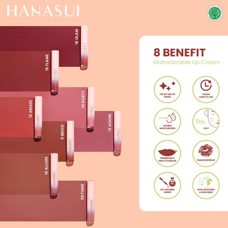 ✦SINAR✦ Hanasui Mattedorable Lip Cream - Boba Edition Lip Cream - Tintdorable Lip Tint