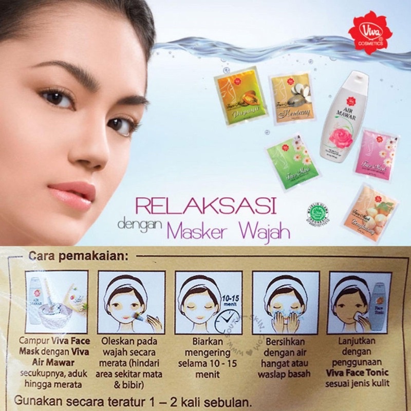 Viva Face Masker 30gr Bubuk Masker Wajah Perawatan Wajah Kulit Mulus