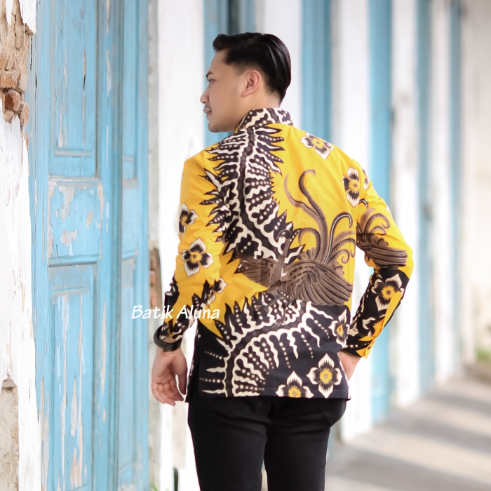 Batik pria lengan panjang Kemeja Atasan Baju batik pria laki laki lengan panjang premium cowok solo