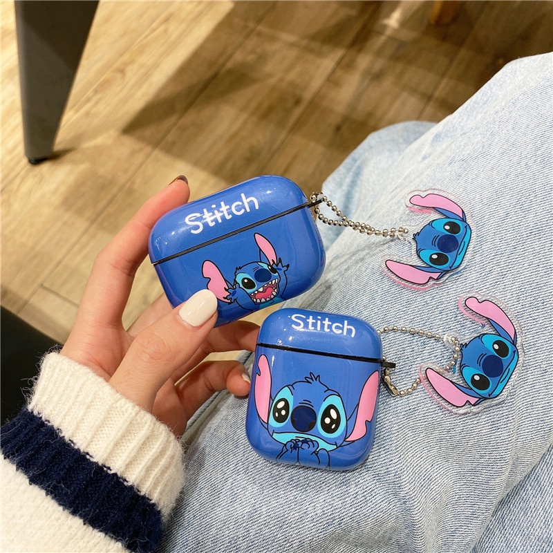 Stitch Casing Silikon Kompatibel Untuk Airpods1 2 3 pro Bluetooth Wireless earphone Case