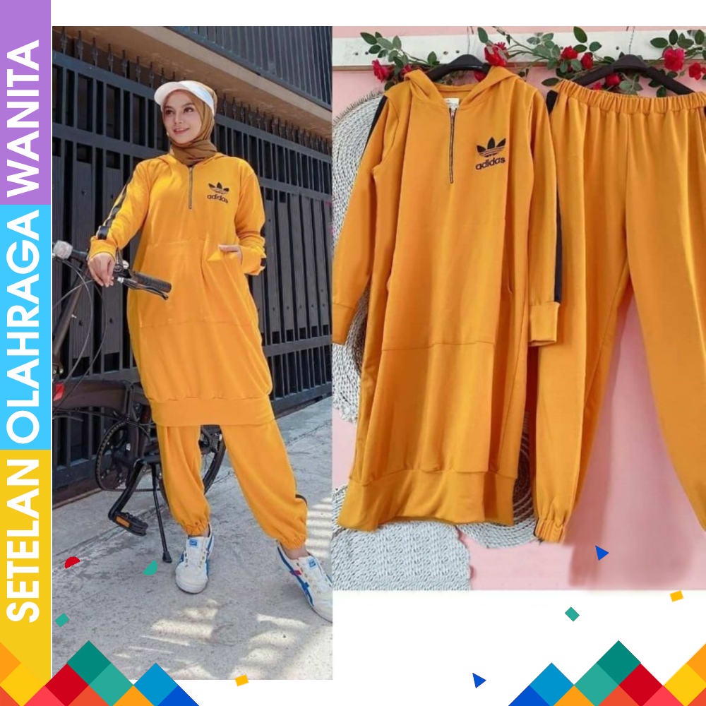 PROMO Baju Olahraga Muslimah Buntiq Red Persian Setelan Kaos Olahraga dan Celana Olahraga Muslimah