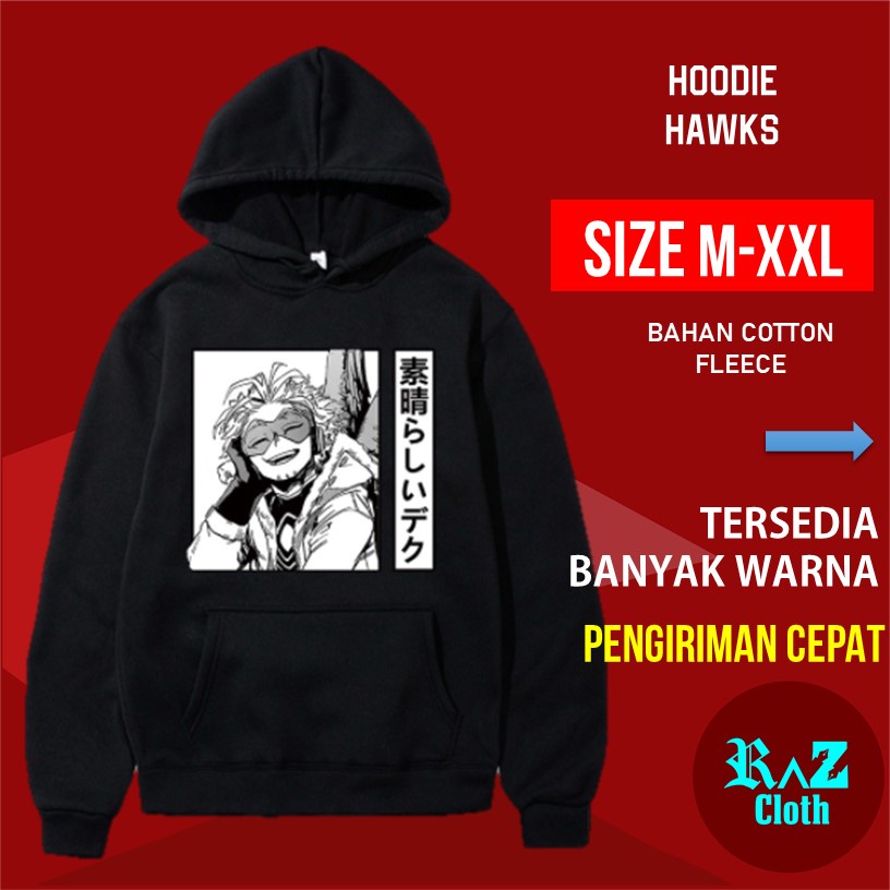 Hawks Hoodie My Hero Academia Boku No Hero BNHA Jaket Keren Pria