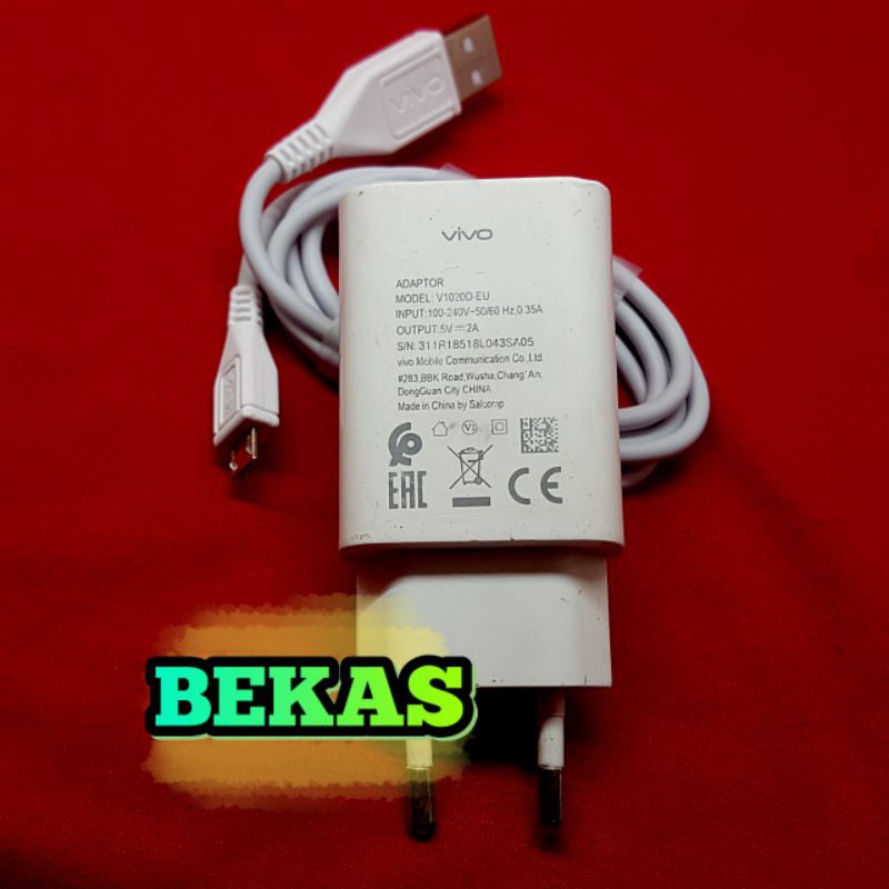 Charger Vivo Copotan V9 V5 V5S Y12 Y15 Y65 Y83 Y93 Y95 2A Original Bawaan Hp. 100% Ori