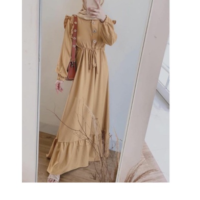 GAMIS REMAJA ARABIAN WANITA MURAH HITAM BAHAN MOSCREPE L/XL POLOS CANTIK ADEM BUSUI FRIENDLY