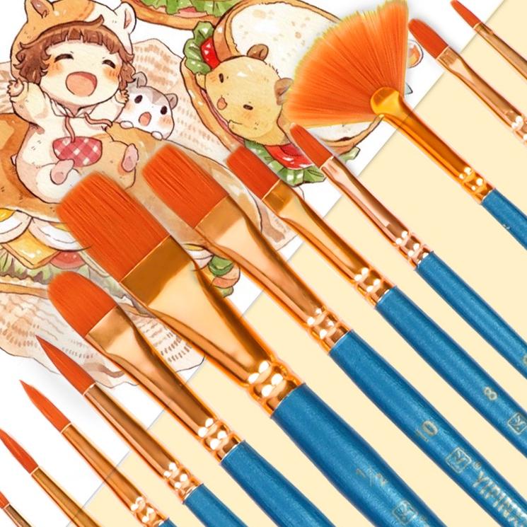 

Serbuuuu.. Giorgione 12pcs Kuas Lukis Oil Brush Paintbrush Nylon M-12