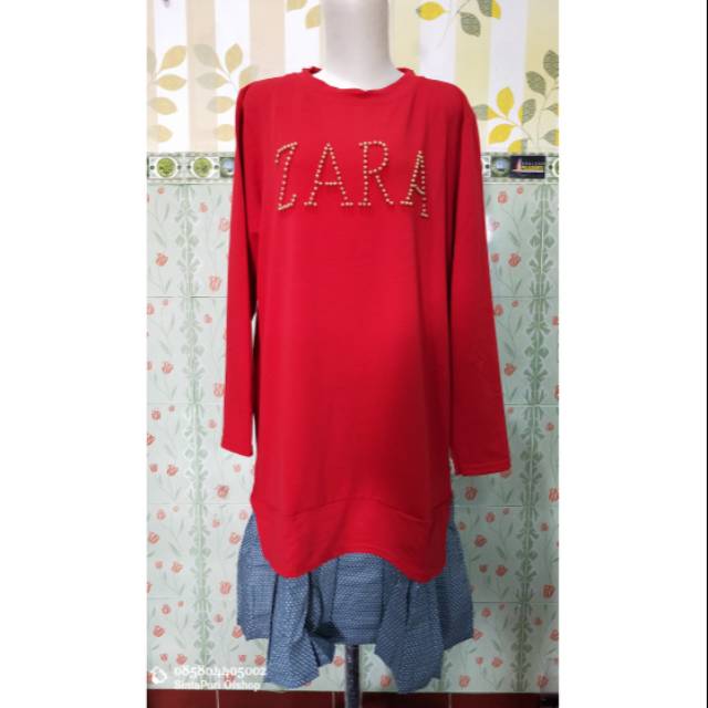 Tunik Zara motif Timbul/ Tunik import/ Atasan Tunik Wanita model baru/ Tunik Zara