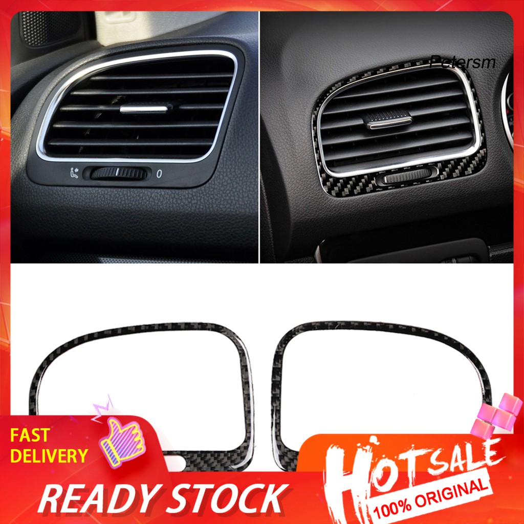 S2Jx 2pcs Stiker Ventilasi Udara Mobil Bahan Carbon Fiber Untuk Vw Golf 6 R Mk6 08-12