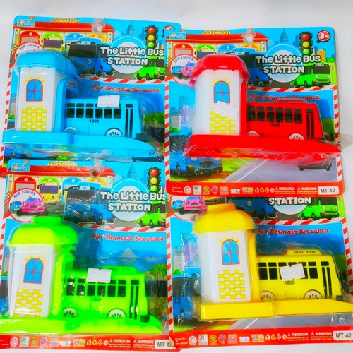 MAINAN THE LITTLE BUS STATTION MT42 BUS TOYAA MAINAN GARASI LUCU MOBIL MOBILAN BUS ANAK