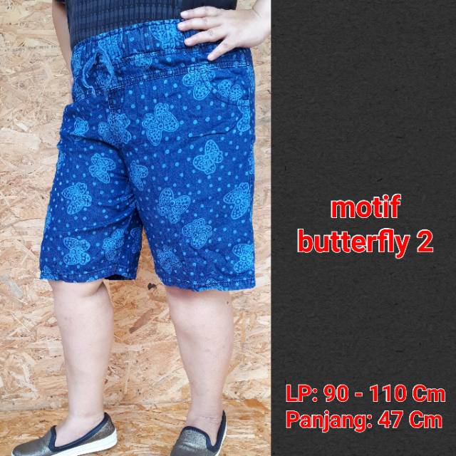 Hot Pants Jumbo Motif . Celana Pendek Jeans Jumbo . Celana Jeans Jumbo Murah