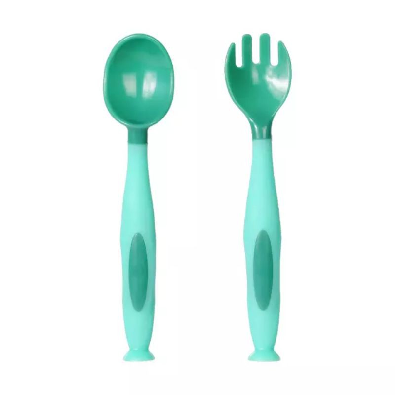 LZ.D43 set sendok+garpu makan bayi bisa tekuk-tekuk. sendok unik bayi. baby spoon