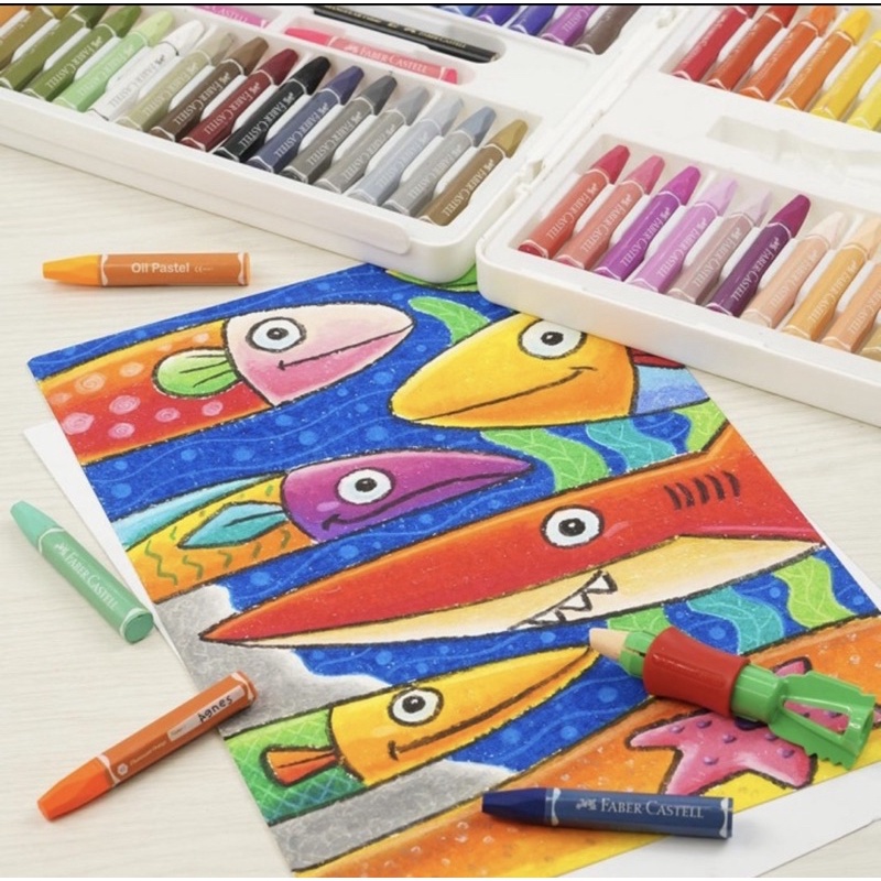 FABER CASTELL - COLORING MARKERS CRAYON TAS 48 / 60 / 72 COLORS - HEXAGONAL OIL PASTELS 48 / 60 / 72 COLORS