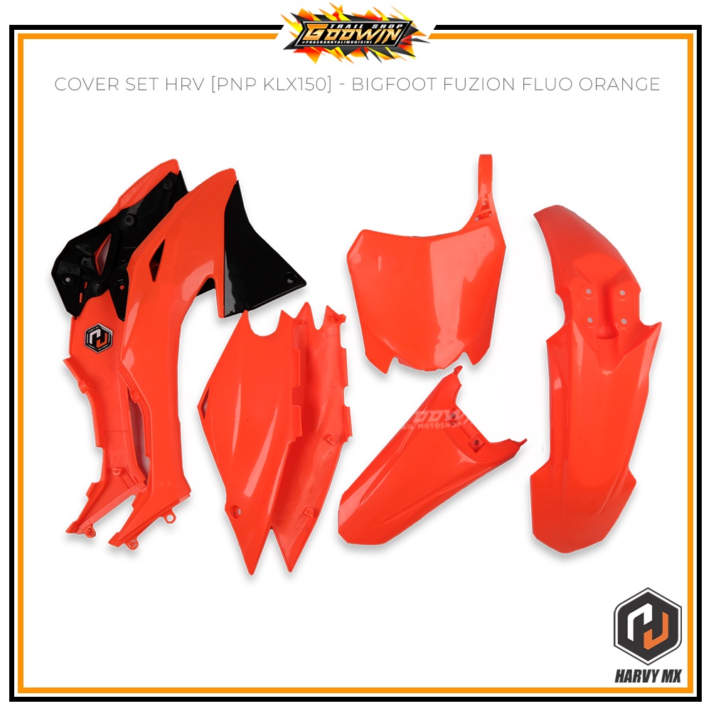 Cover Set Motor Trail Cover Bodyset PNP KLX 150 BIGFOOT FUZION Fluo Yellow Fluo Orange