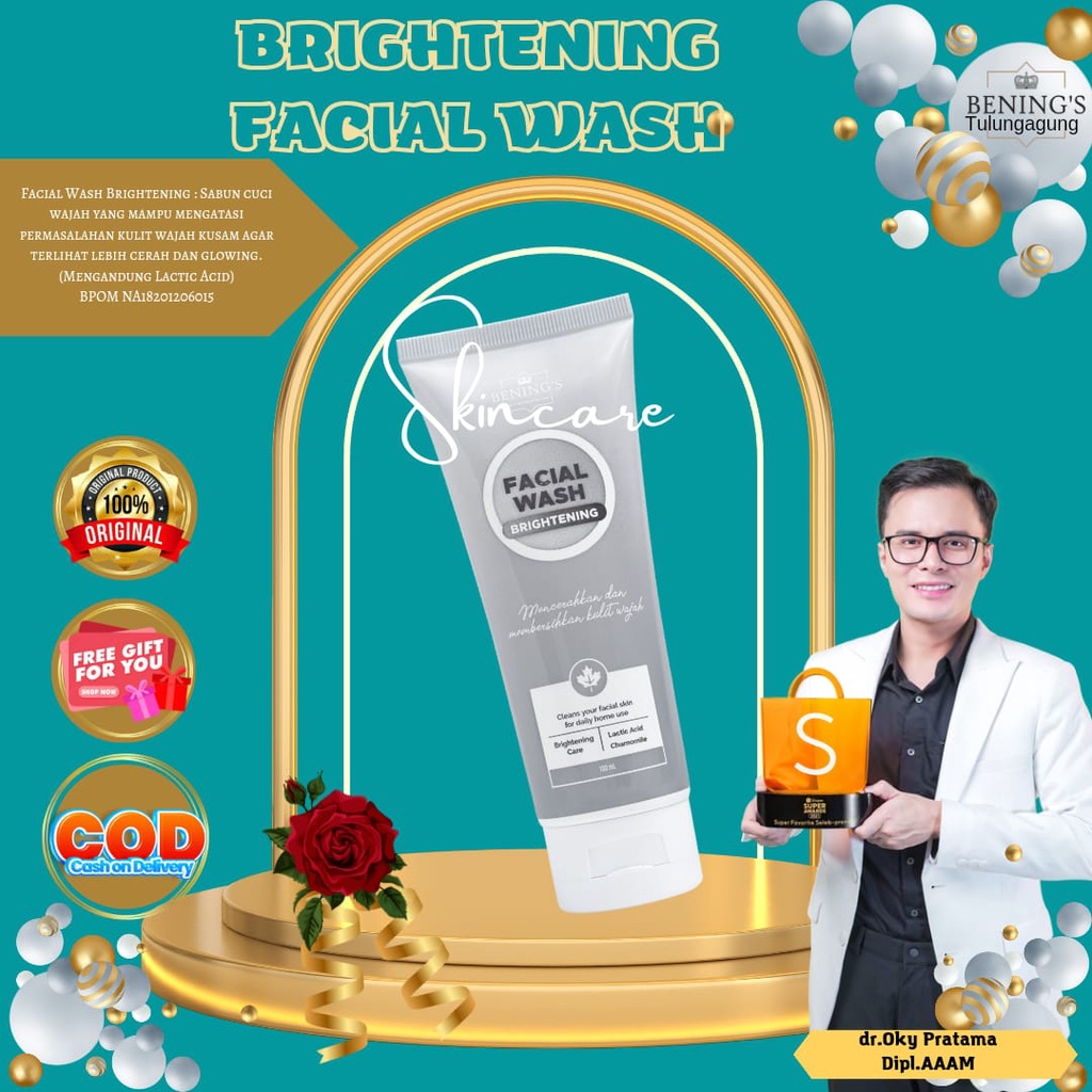 (BENINGS ECER)  BRIGTENING FACIAL WASH BENINGS SKINCARE BY DR.OKY PRATAMA