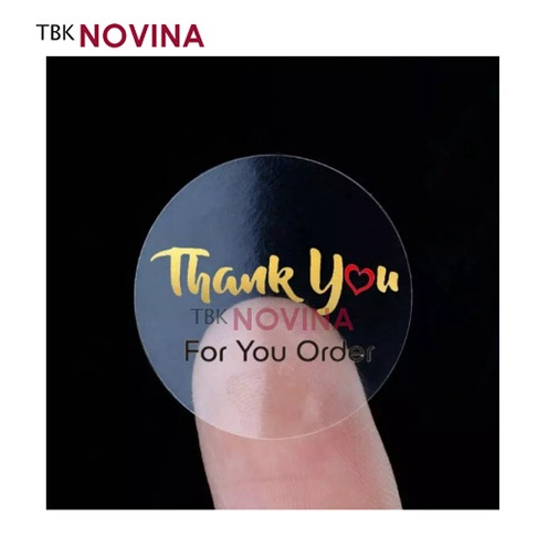 [KODE 103 / 135 ] Stiker Transparant Thank You / Label Segel Thank You (10 pcs)