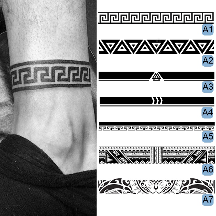 Tato Temporer Armband Lengan / Tribal Gelang Tangan Kaki / Stiker Tato Full Tangan