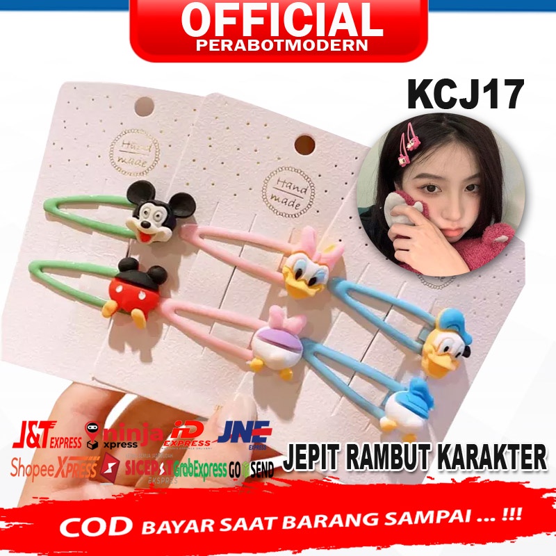 KCJ18 - Set Jepit Rambut 2Pcs Anak Perempuan Lucu Karakter Kartun Jepitan Korea