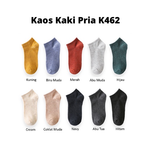 Diskon Shop – K462 Kaos Kaki Pendek / Kaos Kaki Pria Polos / Kaos Kaki Pria