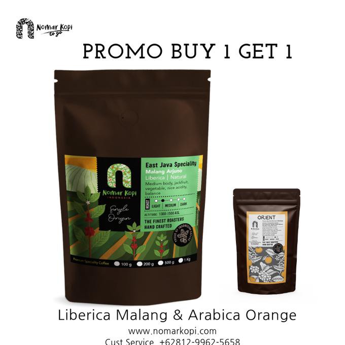 

Promo Buy 1 get 1 Nomar Kopi Jakarta Liberica Malang & Arabica Orange