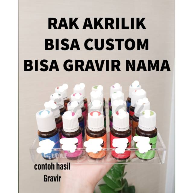 Rak Akrilik Oil Custom &amp; Gravir Akrilic Acrylic Oil Wadah isi 12 15 Storage Diffuser Bag Pouch Oil