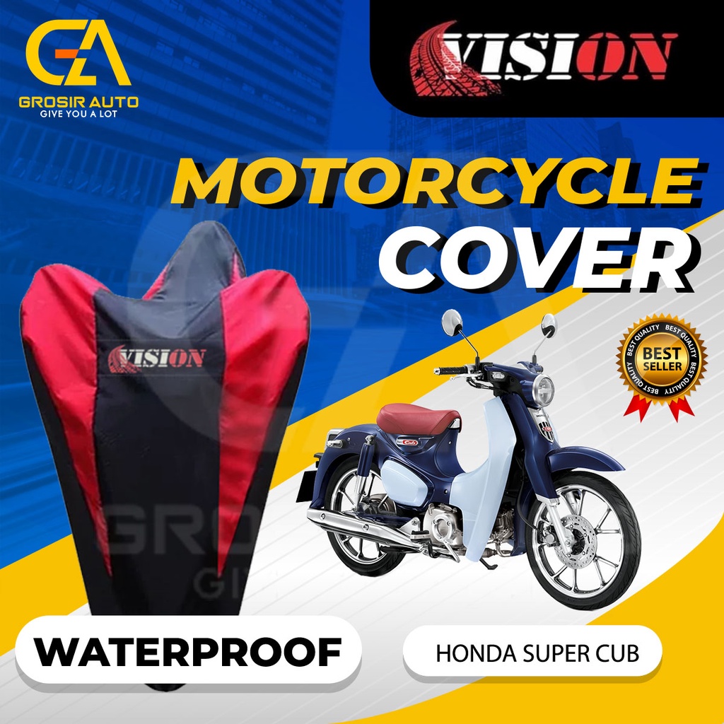 Sarung Motor SUPER CUB Waterproof Vision / Cover Selimut Penutup Sarung Mantel Motor Vision