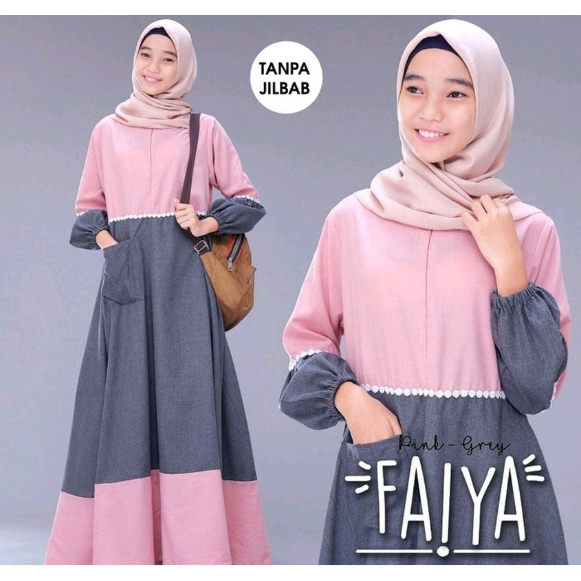 Fina Dress Remaja Rompi Motif Kotak2 / Gamis Remaja Dress+Rompi Terbaru 2022 Baju Gamis Anak Remaja 