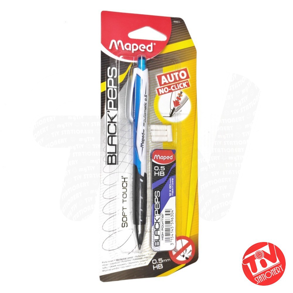 

Pensil Mekanik Maped Black'Peps Automatic (no-click) 0.5 Set