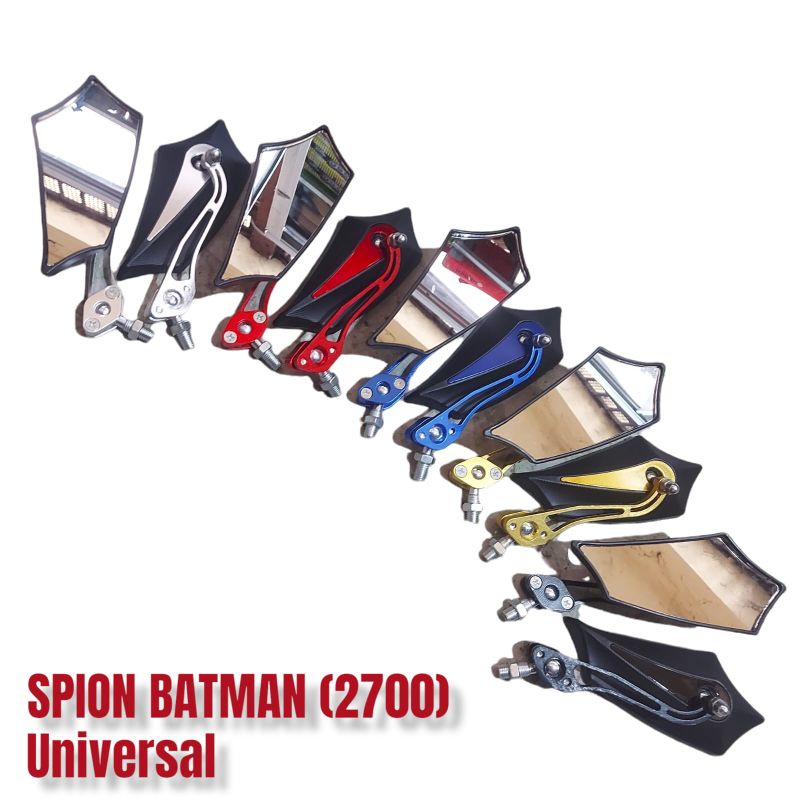 Kaca Spion Universal Model Batman lipat cnc drat 14 harga sepasang