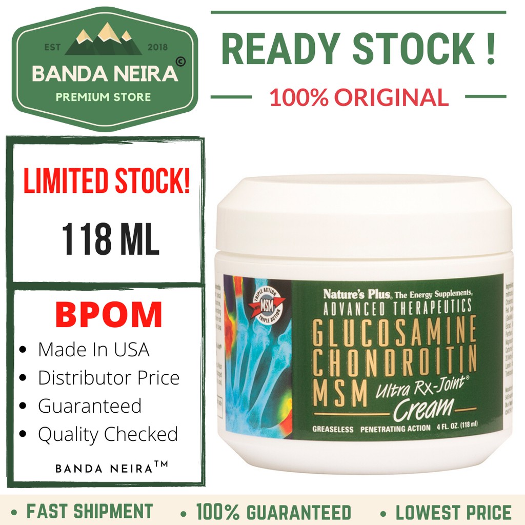 Nature's Plus Ultra RX Joint Glucosamine Chondroitin Cream 4 Oz 118 Ml