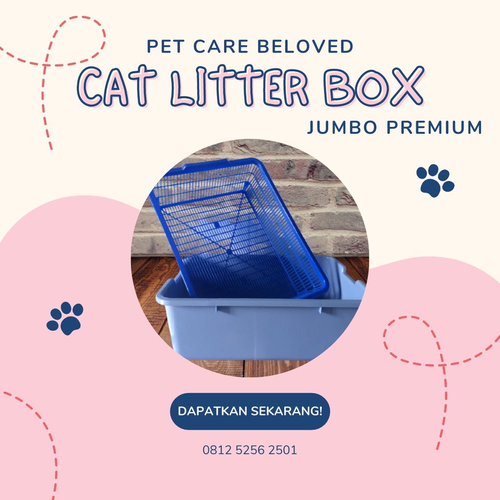 Kotak Kotoran Kucing - Cat Litter Box - Litter Box With Filter - Litter Box dengan Saringan Sepaket