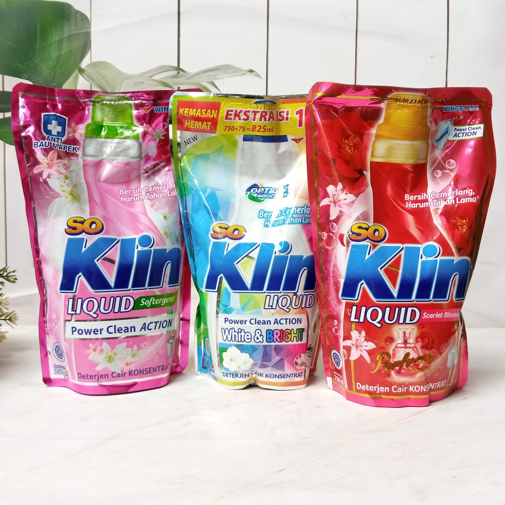 So Klin Liquid Softergent 750/800 ml (Top Load/Bukaan Atas)-Soft Sakura, White&amp;Bright, Anti Bact