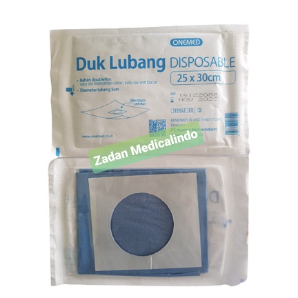 Duk bolong/duk lubang disposable onemed/steril /kemasan satuan