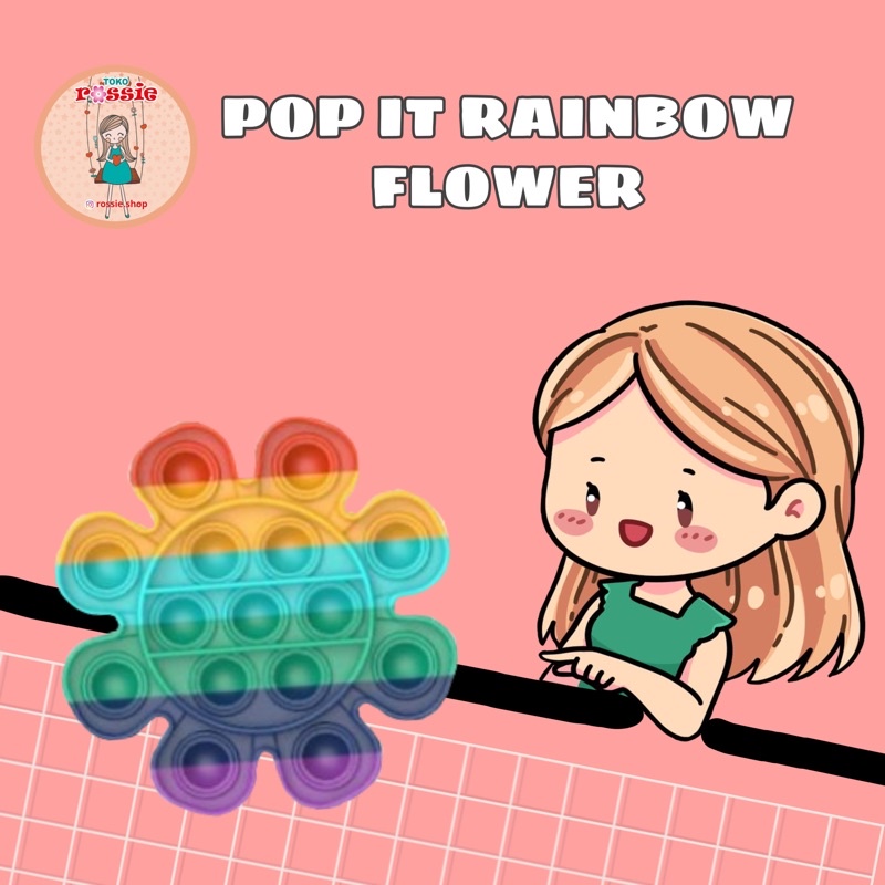 READY!READY! Fidget Pop It Rainbow Lengkap Murah/Mainan Sensorik Pereda Stres/Pop It Viral-Flower