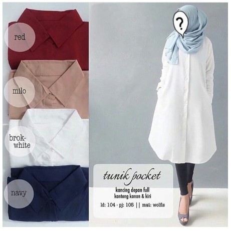 DISKON BAJU TUNIK MUSLIM | tunik wanita | TUNIK MUSLIMAH TERBARU TUNIK ALA KOREA ARAB INDIA pocket A