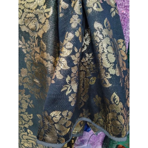 kain bahan lame embos motif bali/ kain ceongsham lame bahan aplikasi baju adat songket