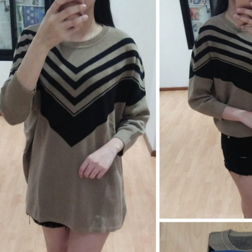 Sweater Jumbo Wanita Rajut Import