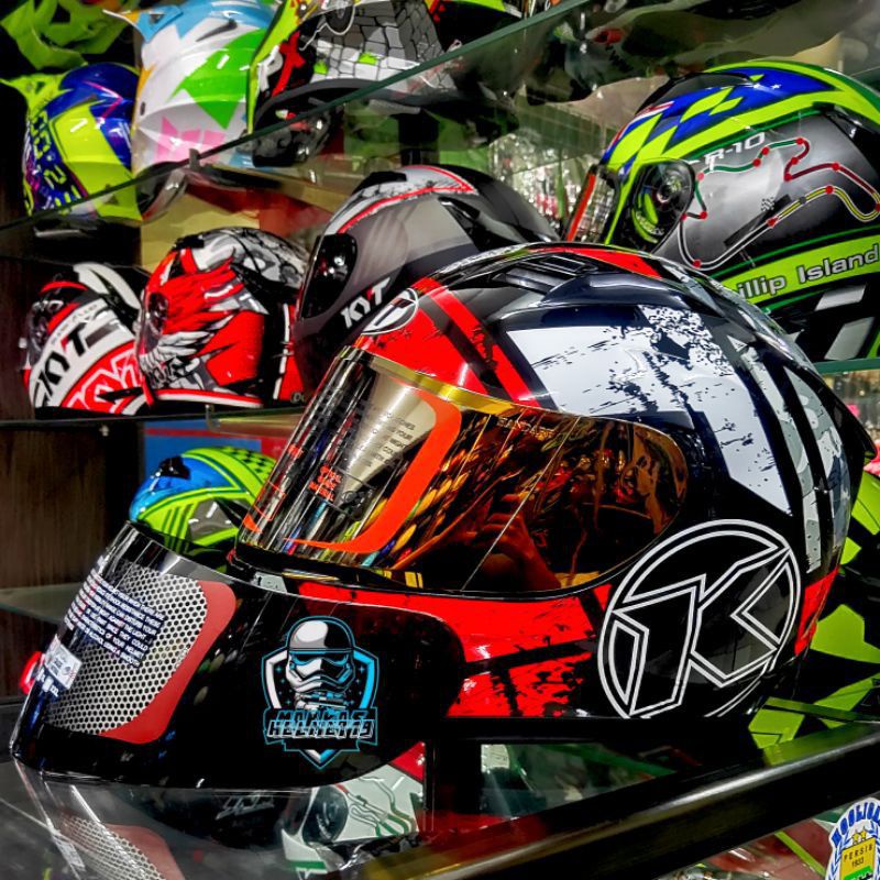 Kaca helm full face flat visor iridium buat helm  kyt rc-7/kyt r10/k2r/mds viktori