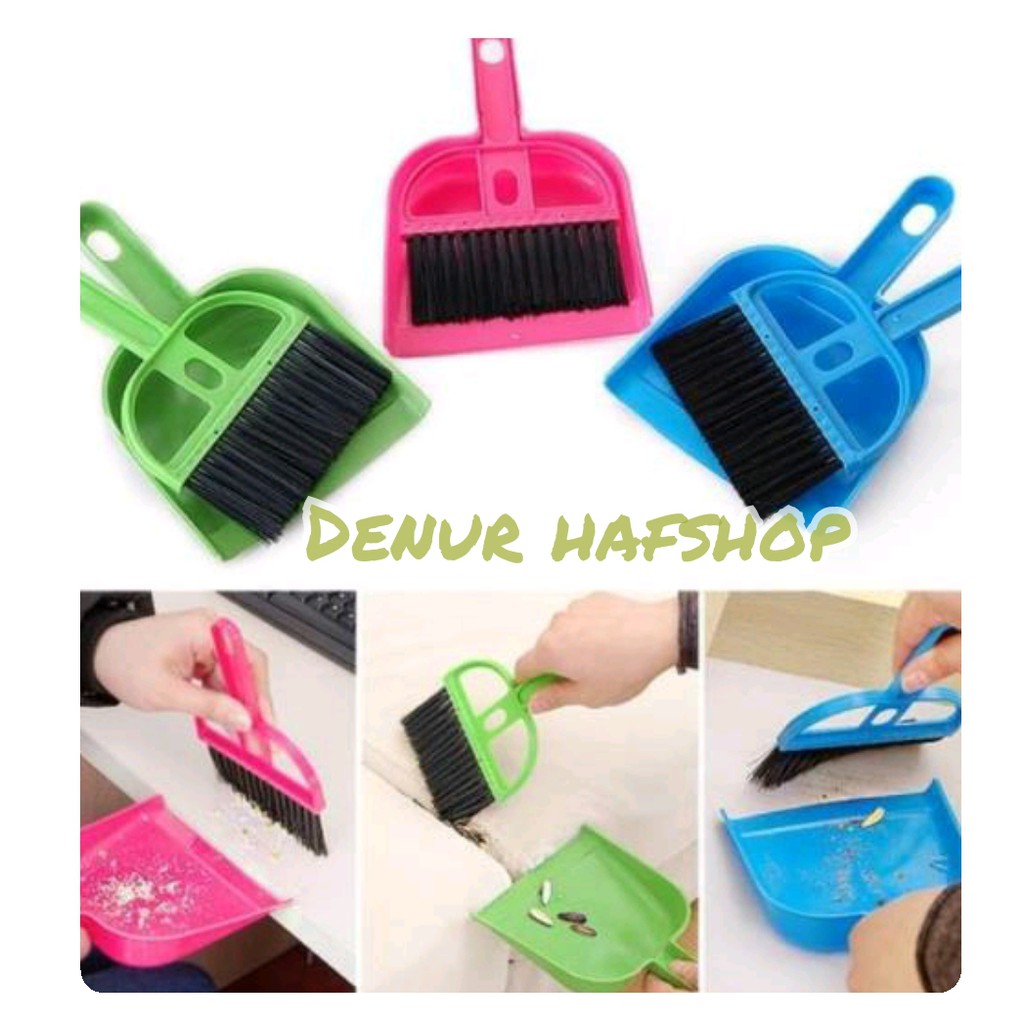 Sapu Set Mini Dustpan Serok Cikrak Kecil Kebersihan Karpet, Mobil, Meja