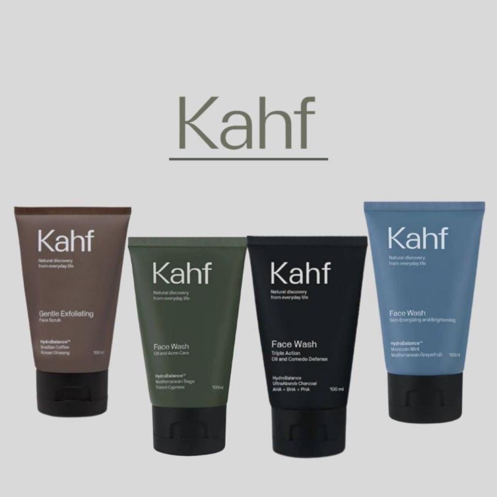 Kahf Face Wash Gentle Exfoliating Face Scrub 100 ml / Sabun Pria / Perawatan Wajah / Pembersih Wajah / KAHF GENTLE EXFOLIATING FACE SCRUB - EKSFOLIASI WAJAH MERATAKAN TEKSTUR KULIT / KAHF Facial Wash 100ml / Skin Energizing and Brightening / Oil and Acne