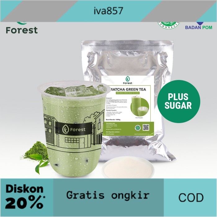 

PROMO Bubuk Minuman GREEN TEA Powder 1000g Plus Gula - FOREST Bubble Drink - POWDER GRATIS ONGKIR