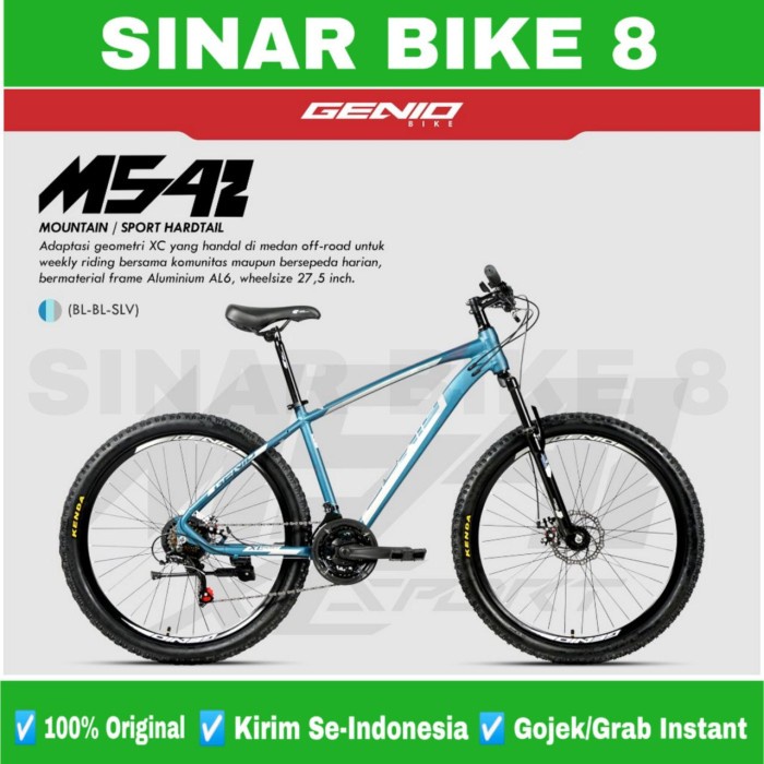 Sepeda Gunung Ukuran 27.5 Inch MTB GENIO M542 Frame Alloy 24 Speed